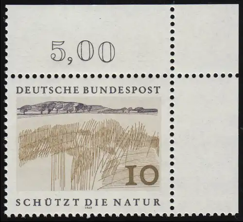 591 Année de conservation 10 Pf Sea Nachsee ** Coin o.r.