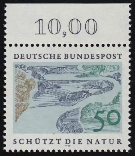 594 Naturschutzjahr 50 Pf Flusslandschaft ** Oberrand