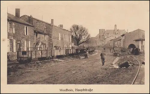 Poste de terrain B.S. 5. Compar. Depot de réserve de champ 54 Div Inf. 8.6.1917 sur AK Monthois