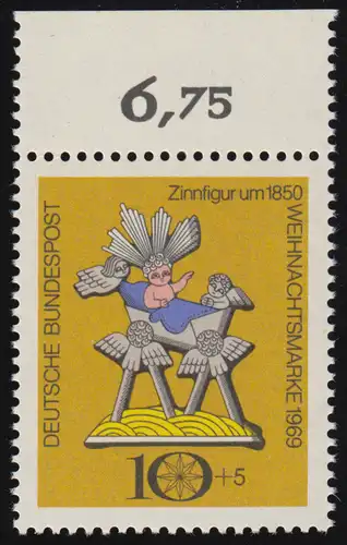 610 Noël 10+5 Pf ** Haut-rand