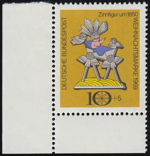 610 Noël 10+5 Pf ** Coin et l.