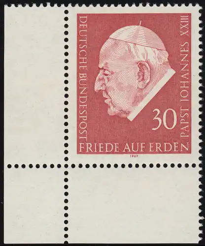 609 Le pape Jean XXIII ** Coin et l.