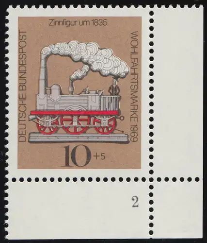 604 Wohlfahrt Zinnfiguren 10+5 Pf Eisenbahn ** FN2