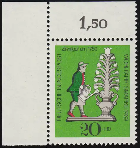 605 Sauvage figures en étain 20+10 Pf jardinier ** coin o.l.