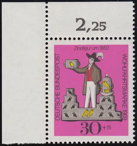 606 Sauvage figures en étain 30+15 Pf Marchands d'oiseaux ** coin o.l.