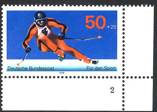 958 Sporthilfe 50+25 Pf Abfahrtslauf ** FN2