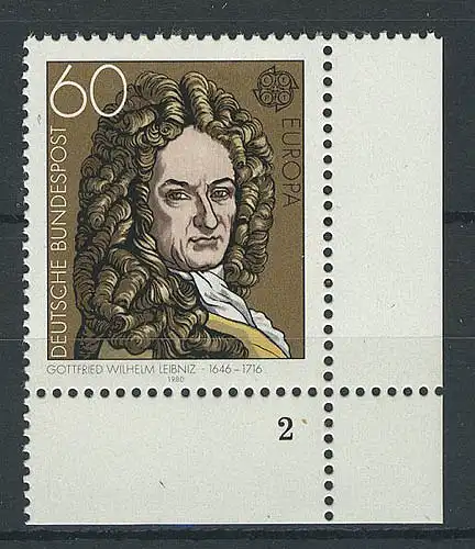 1050 Europe/ CEPT 60 Pf Leibniz ** FN2