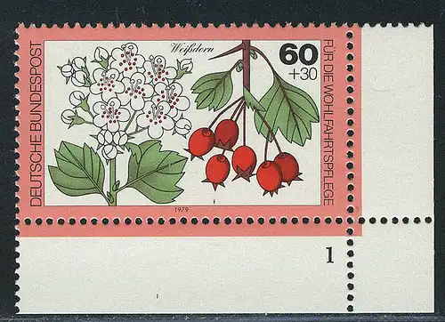 1026 Bäume 60+30 Pf Weißdorn ** FN1