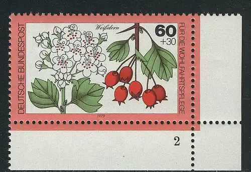 1026 Bäume 60+30 Pf Weißdorn ** FN2