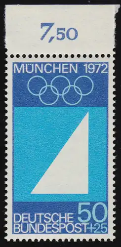 590 Olympische Sommerspiele 50+25 Pf Segeln ** Oberrand