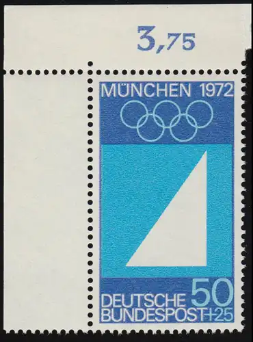 590 Olympische Sommerspiele 50+25 Pf Segeln ** Ecke o.l.