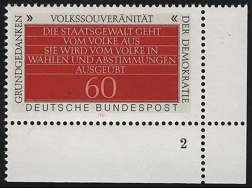 1107 Démocratie 60 Pf Souveraineté populaire ** FN2