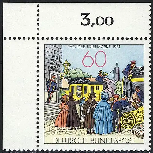 1112 Tag der Briefmarke ** Ecke o.l.