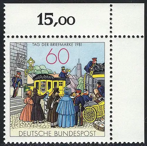 1112 Tag der Briefmarke ** Ecke o.r.