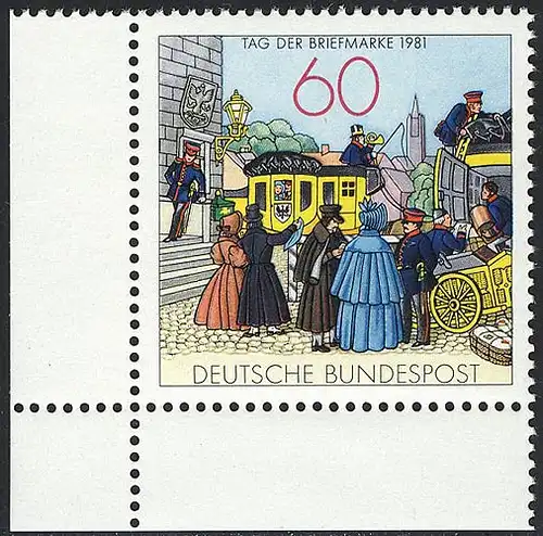 1112 Tag der Briefmarke ** Ecke u.l.