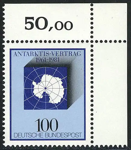 1117 Traité Antarctique ** Coin o.r.