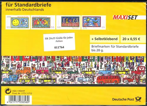 73a SB-A MH Post/Europa 2008, Blister mit kleinem Aufkleber A