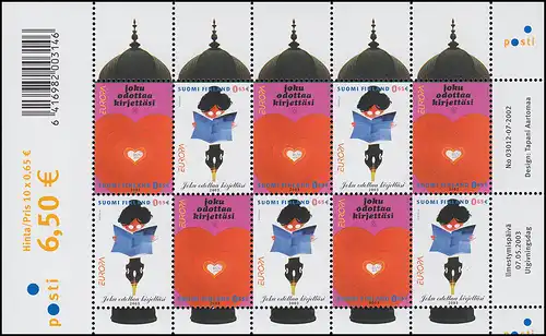 Finnland 1655-1656 Europaunion CEPT 2003: Plakatkunst - Kleinbogen ** / MNH