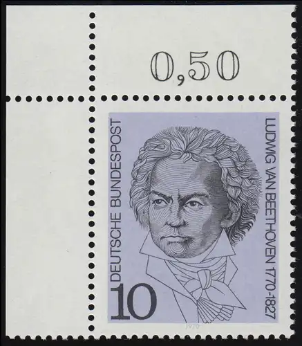 616 Beethoven 10 Pf ** Ecke o.l.