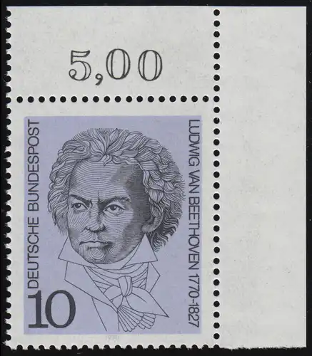 616 Beethoven 10 Pf ** Ecke o.r.