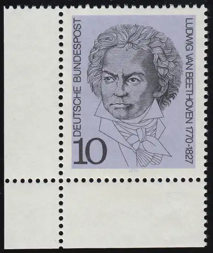 616 Beethoven 10 Pf ** Coin et l.