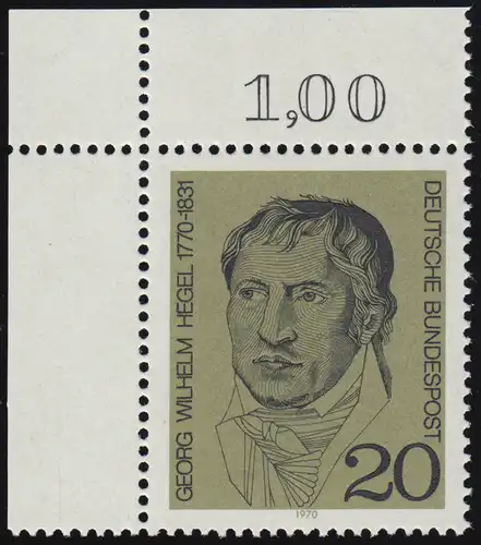 617 Georg Hegel 20 Pf ** Coin o.l.