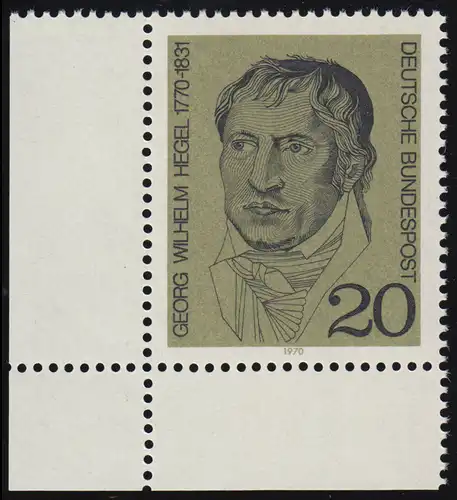 617 Georg Hegel 20 Pf ** Coin et l.