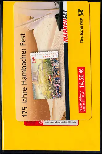 68aSBdb MH Hambacher Fest, MIT Grünem Punkt im SB-Blister, postfrisch **