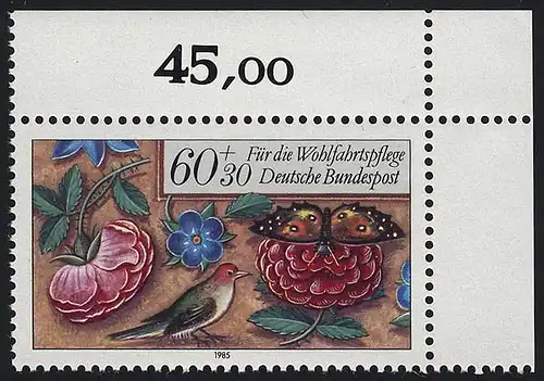 1260 Wohlfahrt Miniaturen 60+30 Pf  ** Ecke o.r.