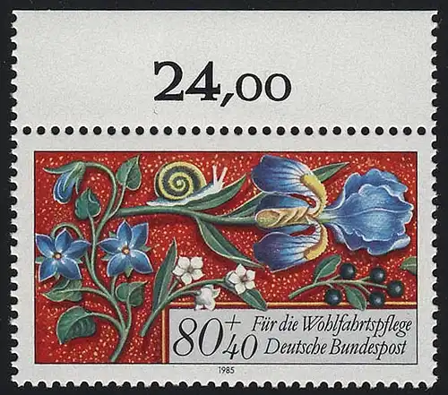 1261 Wohlfahrt Miniaturen 80+40 Pf  ** Oberrand