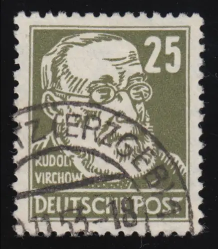 334zXI Virchow - O bedarfsgestempelt OELSNITZ 1953, Fotoattest Mayer einwandfrei