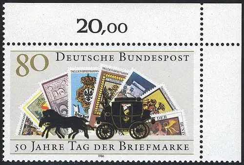 1300 Tag der Briefmarke ** Ecke o.r.