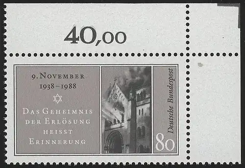 1389 Nuit du cristal du Reich ** Coin o.r.