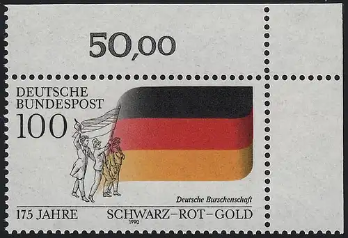 1463 Schwarz-Rot-Gold ** Ecke o.r.