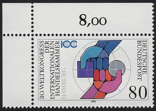 1471 Weltkongress Handelskammer ** Ecke o.l.