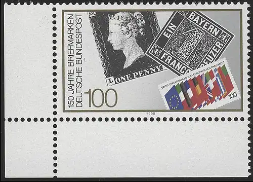 1479 150 Jahre Briefmarken ** Ecke u.l.