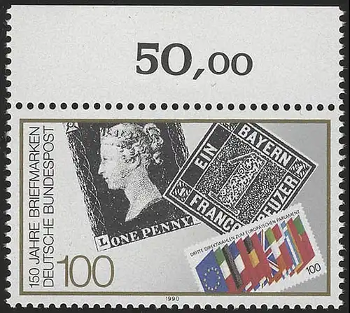 1479 150 Jahre Briefmarken ** Oberrand