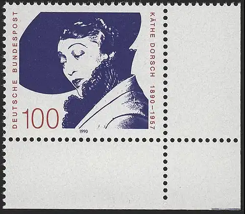 1483 Käthe Cabillaud ** Coin et r. avec PLF I boucle de cheveux prolongée vers le bas, **