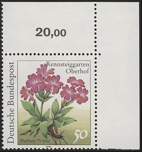 1506 Wulfens Primel 50 Pf ** Ecke o.r.