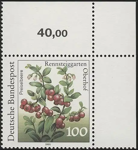 1508 Preiselbeere 100 Pf ** Ecke o.r.