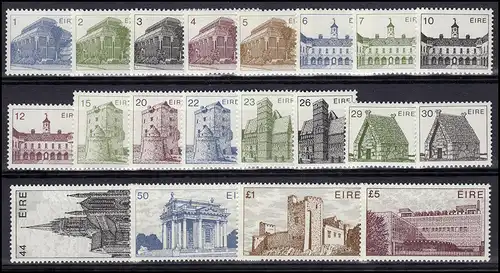 Irlande 484-503 Architecture, 20 valeurs complètes, frais de port ** / MNH