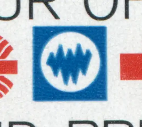 1044DD attention comme un coin de forme numéro 2, double impression de la couleur bleu cobalt, **