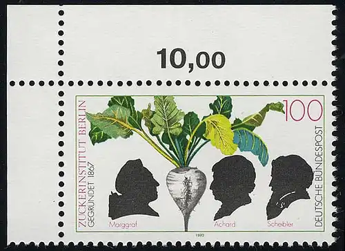 1599 Zuckerinstitut Berlin ** Ecke o.l.