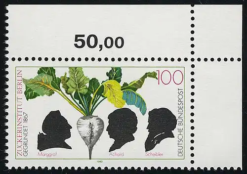 1599 Zuckerinstitut Berlin ** Ecke o.r.