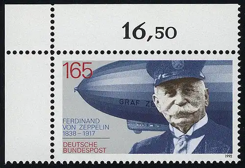 1597 Ferdinand Graf von Zeppelin ** Coin o.l.