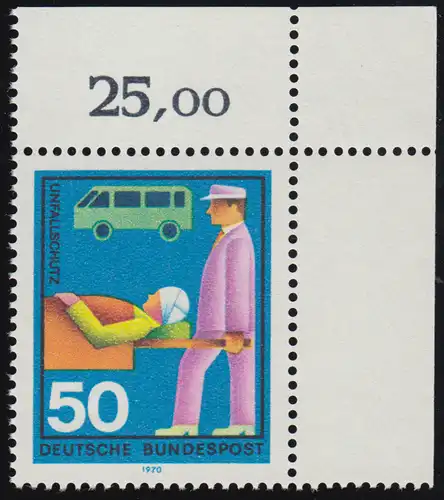 633 Hilfsdienste 50 Pf Unfallschutz ** Ecke o.r.