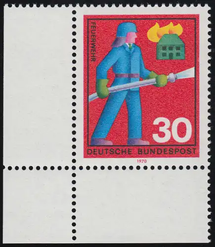 632 Services auxiliaires 30 Pf pompiers ** coin et l.