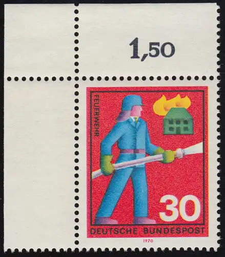 632 Services auxiliaires 30 Pf pompiers ** coin o.l.