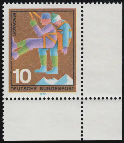 630 Hilfsdienste 10 Pf Bergwacht ** Ecke u.r.