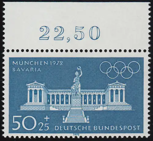 627 Olympische Sommerspiele 50+25 Pf Bavaria ** Oberrand